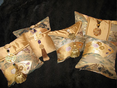 Image of gold obi pillows